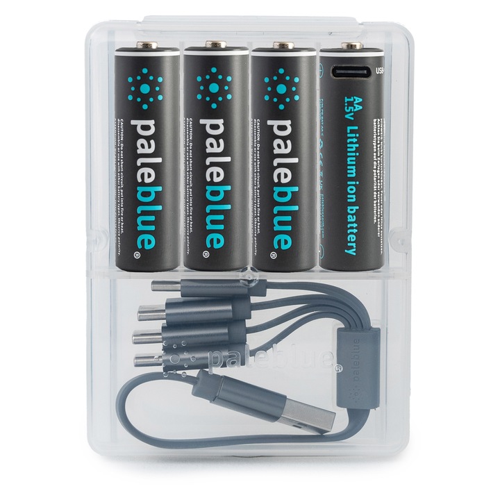 Paleblue PB-AA-C 4xAA 2000mAh USB-C újratölthető ceruza akkumulátor + töltőkábel
