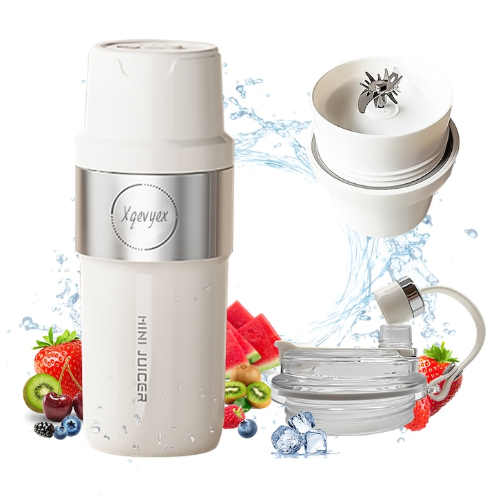 Blender portabil cu acumulator, conectat prin USB Tehnofusiom