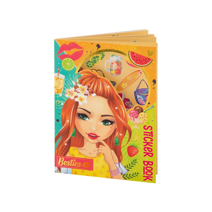 Книжка със стикери Moxy, А5, 8 листа, оранжева
