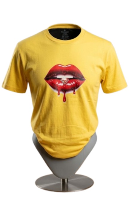 Tricou sport dama, cu imprimeu culoare galben marime xl