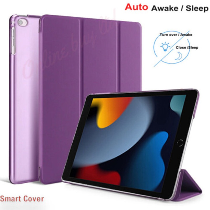 Háromrészes tok iPad 10.2 9. generációhoz, lila, 10.2 hüvelyk