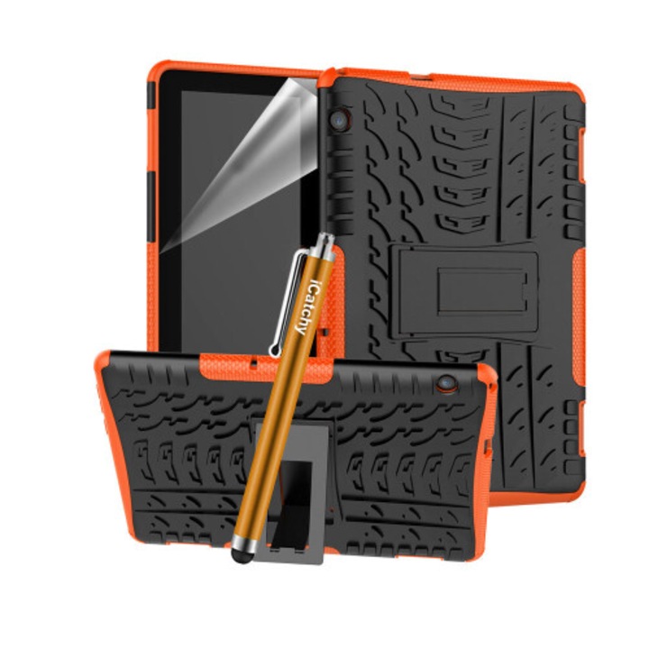 Tabletok tok, Mediapad T5 10.1, ütésálló, narancssárga, 10.1 inch