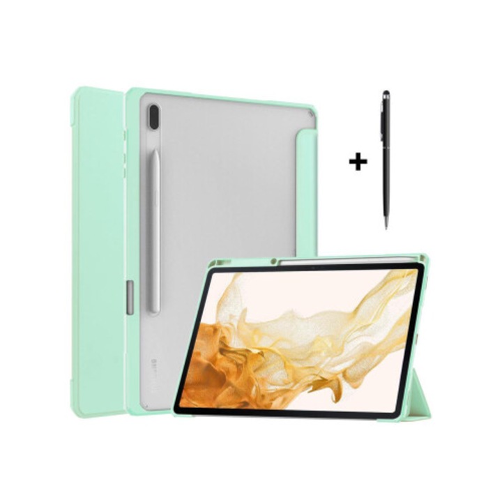 Univerzális tablet tok 12.4 inch tolltartóval, fekete