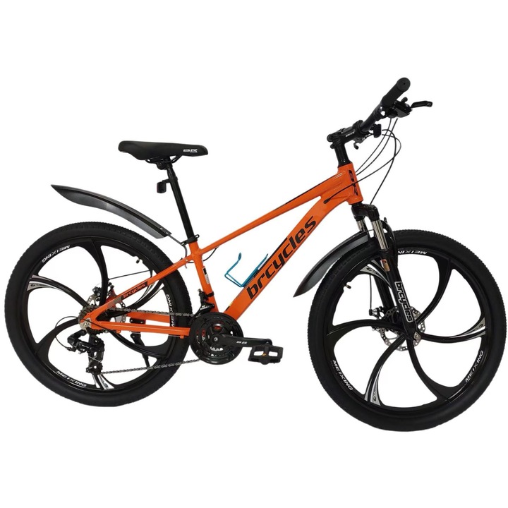 Велосипед MTB 24″ BRCT, алуминиева рамка, 21 скорости, магнезиеви капли с Shimano, ОРАНЖЕВ