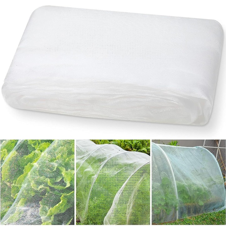 Plasa De Gradina Cu Plasa Fina 2.5x6m, Plasa De Protectie Impotriva Insectelor, Plasa De Protectie Pentru Plante Si Legume, Plasa Anti-Pasari Si Fluturi, Pentru Tuneluri, Flori, Culturi, Fructe, Sere