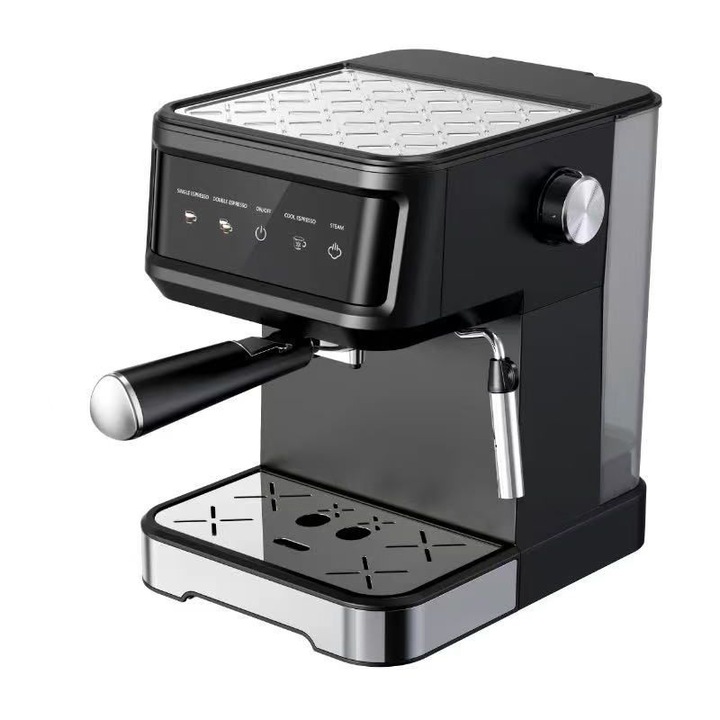 TOO CM-850-B Eszpresszó kávéfőző tejhabosítóval, érintő kapcsolókkal, 20 bar, 850W, fekete-rozsdamentes