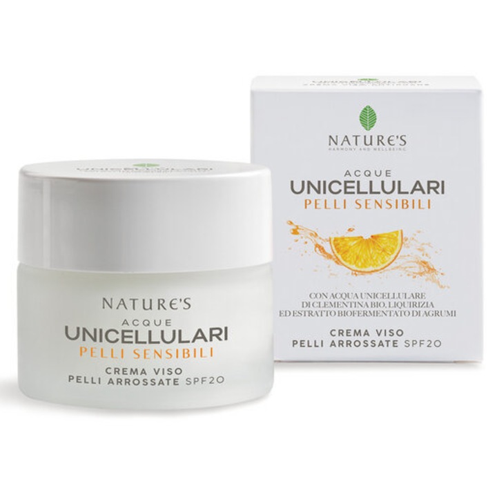 Crema de fata pentru piele rosie SPF20 Acque Unicellulari, 50ml, Nature's