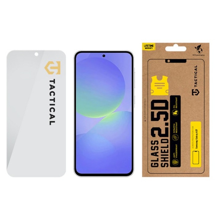Tactical glass shield 2.5d képernyővédő üveg, 2.5d, 0.33mm, 9h, átlátszó, kompatibilis: Samsung A37 5G