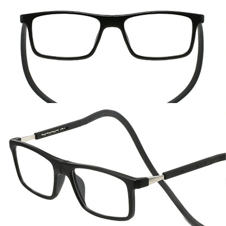 Ochelari de vedere negri TR +3.5 cu montura magnetica ajustabili marime S-M