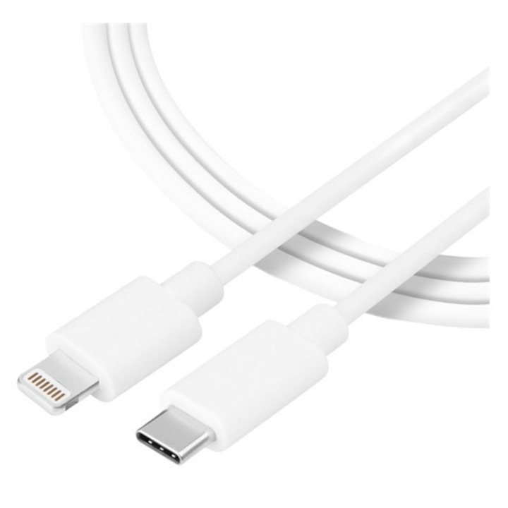 Tactical smooth thread adatkábel, type-c - lightning, 60w, gyorstöltő, 100cm, fehér, kompatibilis: iPhone 14 Plus / 14 Pro Max / 14 Pro