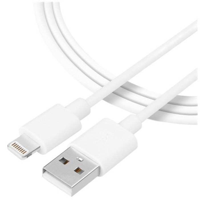 Tactical smooth thread adatkábel, usb - lightning, 60w, gyorstöltő, 30cm, fehér, kompatibilis: iPhone 14 Plus / 14 Pro Max / 14 Pro