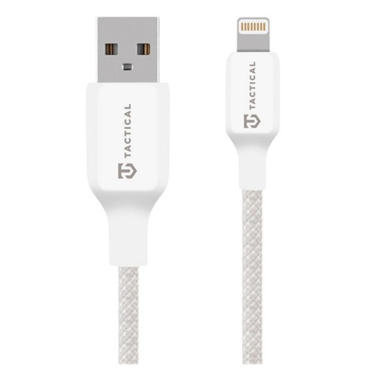 Tactical stitch thread adatkábel, usb - lightning, 12w, gyorstöltő, cipőfűző, 30cm, fehér, kompatibilis: iPhone 14 Plus / 14 Pro Max / 14 Pro