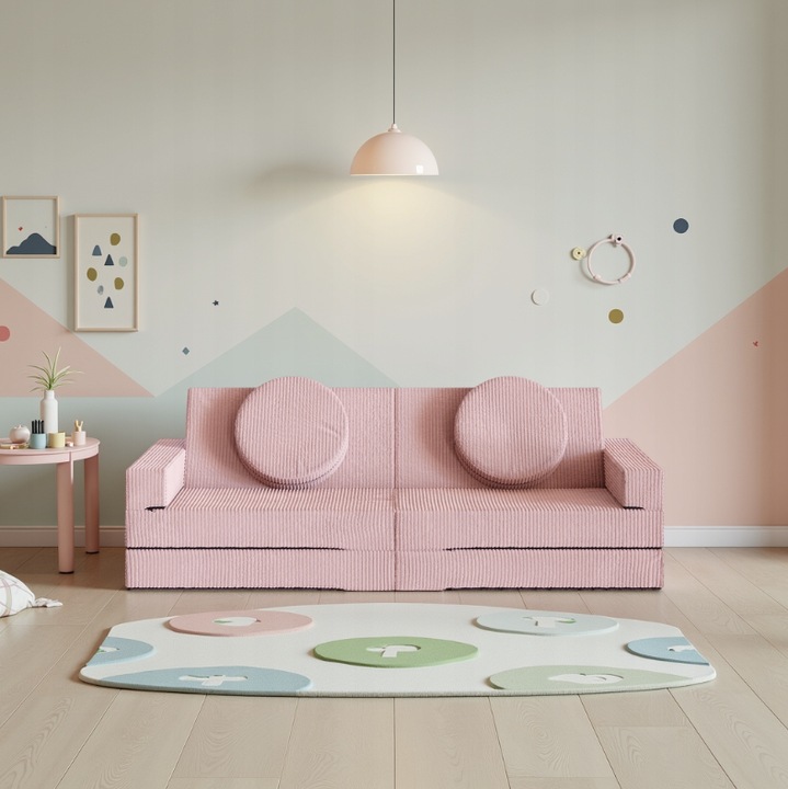 Saltea pliabila tip canapea, SPIJZDROWO, Playbox, 80x160cm, Roz