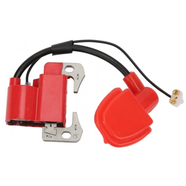 Bobina de inductie Racing cu pipa si CDI pentru Pocket Bike, Mini Moto, ATV, Scuter, motor 2 timpi 43cc - 50cc, prindere 52mm, Rosie, TM Motorcycle Parts