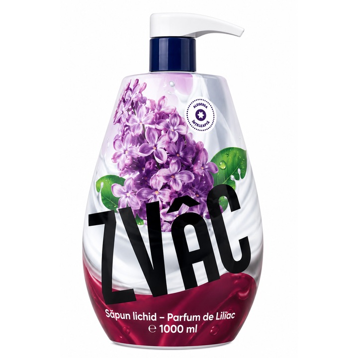 ZVAC Sapun Lichid Liliac 1000 ml – Sapun Hidratant cu Parfum Floral de Liliac, pentru Maini si Corp
