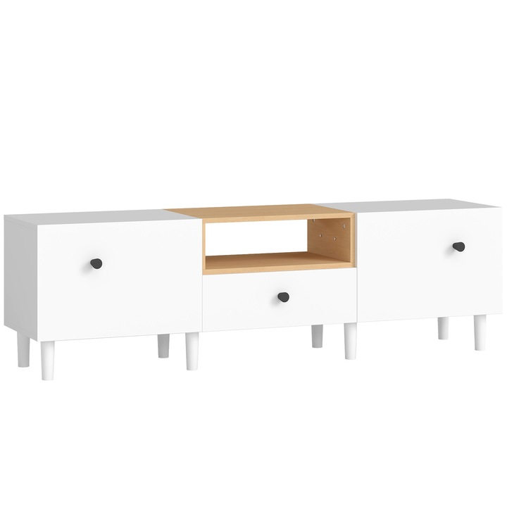 Suport TV, HOMCOM, PAL, 150cm x 35cm x 45cm, Alb