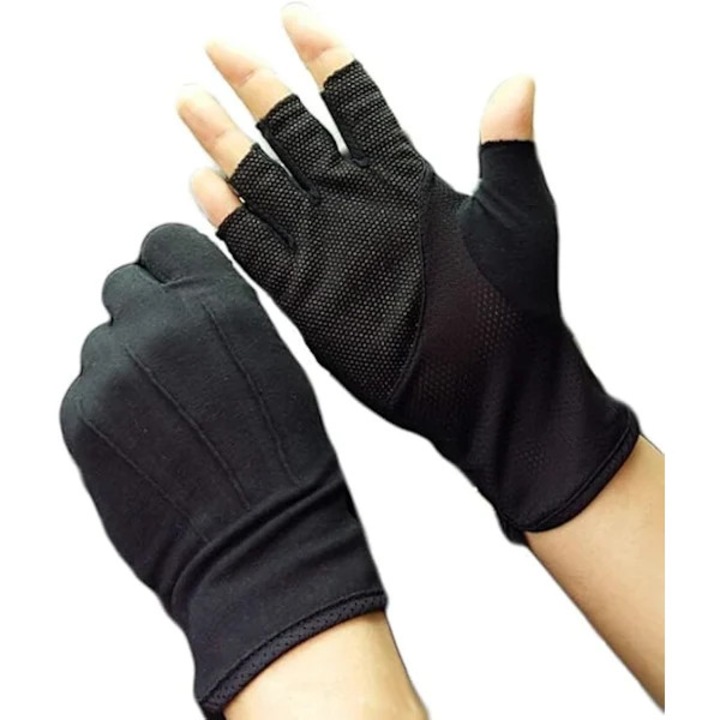 Nyári ujjatlan kesztyű, UV-védelem, pamut, csúszásgátló, méret 19-22cm