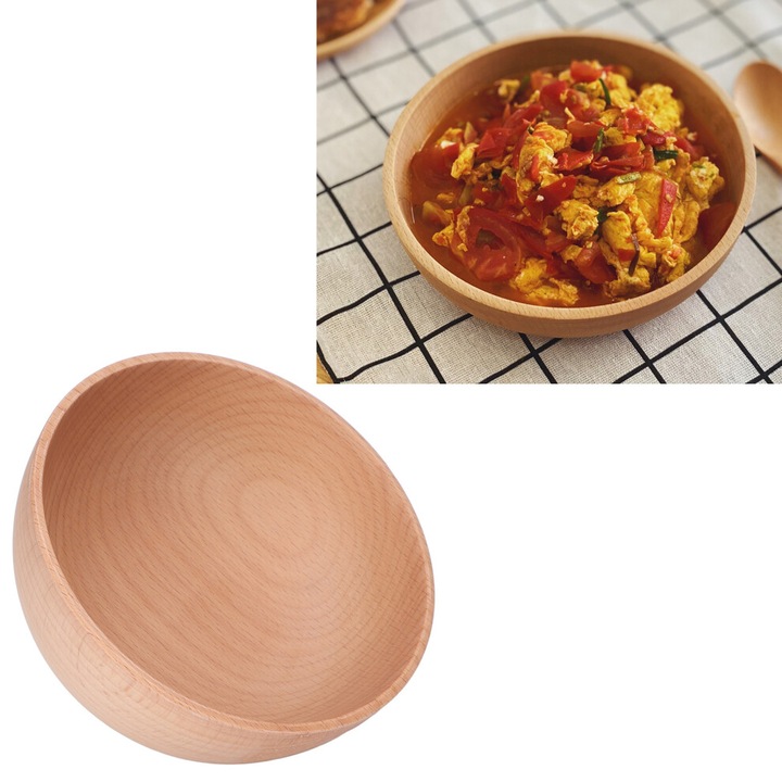 Kis bükkfa tál, 12.5x4.5cm, natúr, tartós, gyümölcsökhöz és nassolnivalókhoz