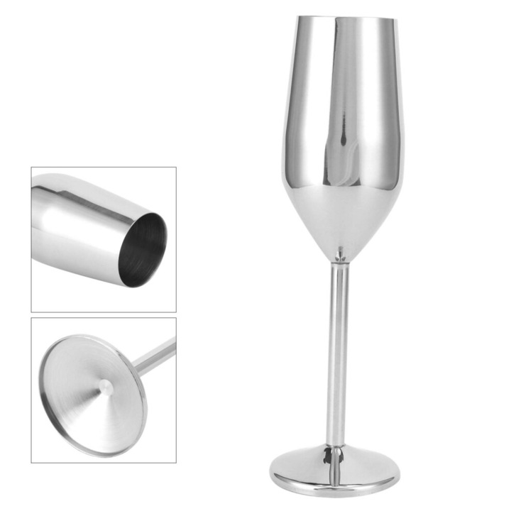 Rozsdamentes acél pohár 200ml, tükörfényes felület, 22.2x6.4cm