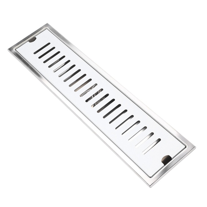 Sistem de scurgere pentru dus, otel inoxidabil 304, dreptunghiular, 40x10cm, capac detasabil
