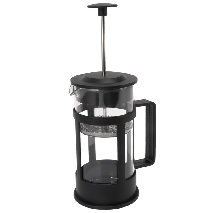 French Press kávéfőző 350ml üveg rozsdamentes acél átlátszó