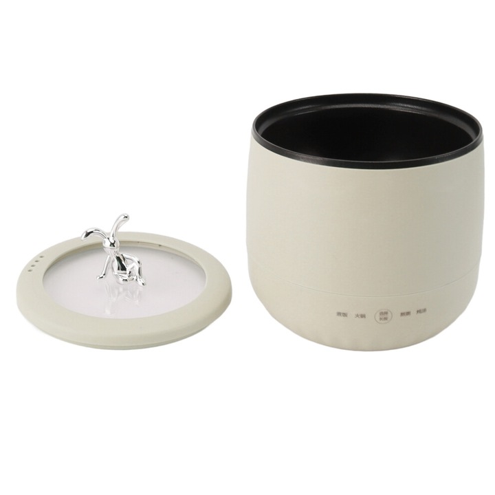 Mini oala electrica multifunctionala 1.8L 450W ceramica neagra compacta