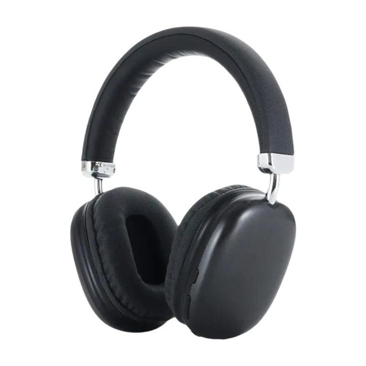 Vezeték nélküli over-ear fejhallgató, zajszigetelés, Bluetooth, fekete
