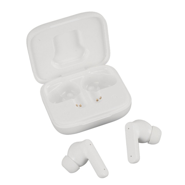Vezeték nélküli multifunkciós fülhallgató, fehér, IPX5, 40mAh