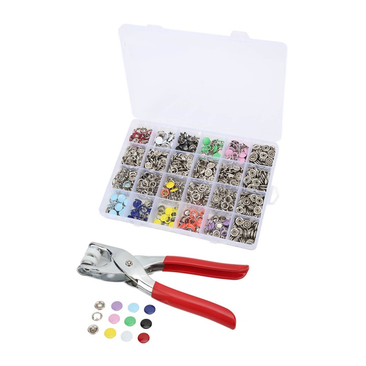Set capse colorate 10mm, alama, otel, pentru haine bebelusi, accesorii diverse