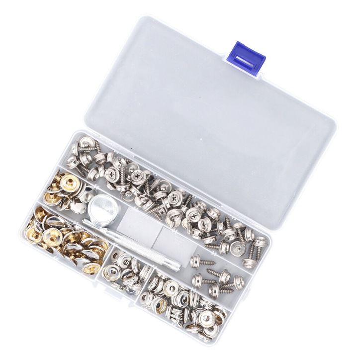 Set 150 capse inox pentru corturi prelate si copertine, rezistent la coroziune, diverse dimensiuni
