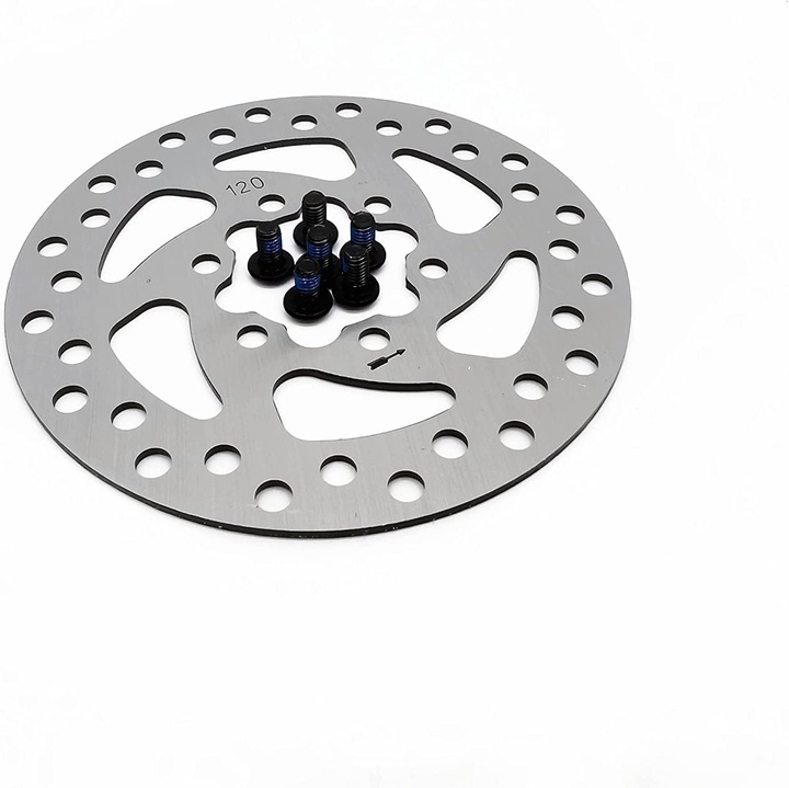 Disc frana 120mm 6 gauri argintiu pentru trotineta electrica
