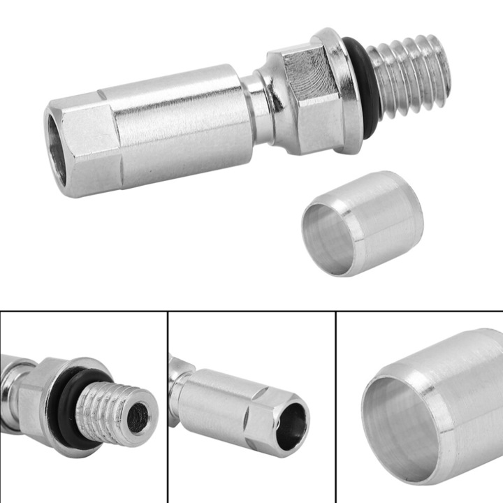 Conector furtun frana hidraulica bicicleta 5mm argintiu 3x0.8cm set