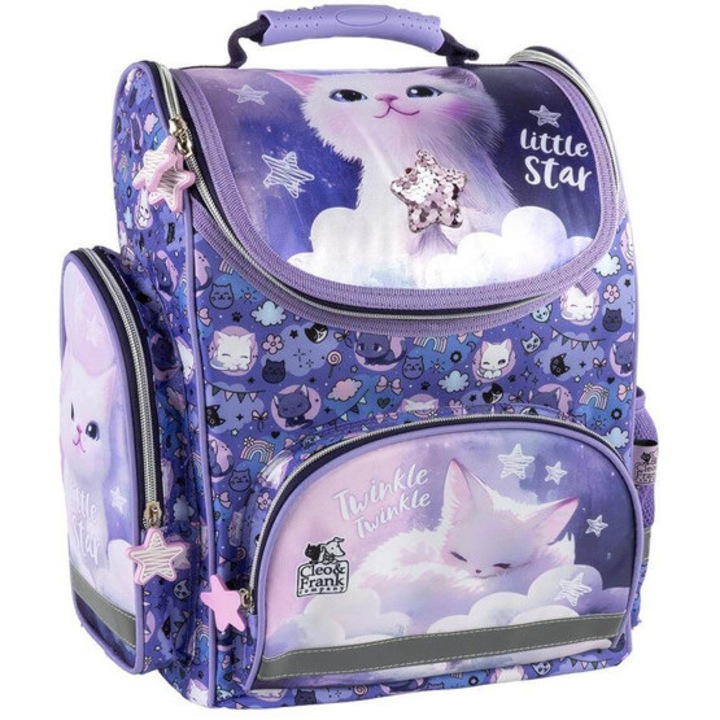 Cleo és Frank cicás ergonomikus iskolatáska - Little Star (TEMBCF47)
