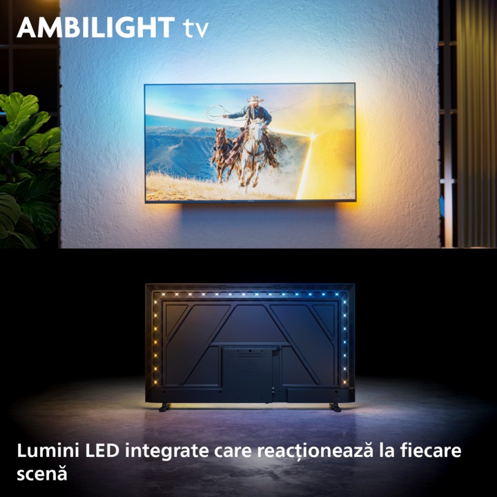 Televizor Philips AMBILIGHT tv QLED 40PQS6901, 100 cm, Smart TV, Full HD, Clasa D (Model 2026)