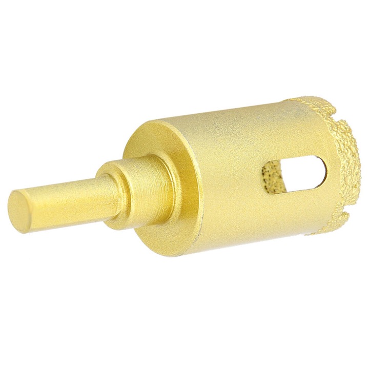 Burghiu diamantat 25mm, aur, pentru marmura, granit, beton, placi ceramice, 65x25mm