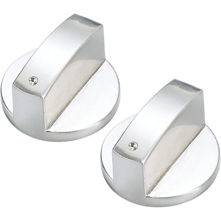Set 2 butoane argintii pentru aragaz universal 6mm