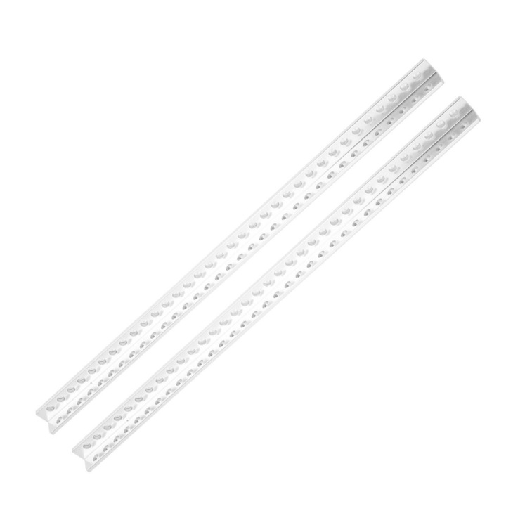 Set 2 profile aluminiu L 34 gauri 12x12mm 280mm