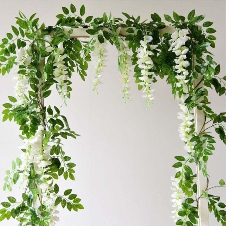 Ghirlanda glicina artificiala 2x7m alb