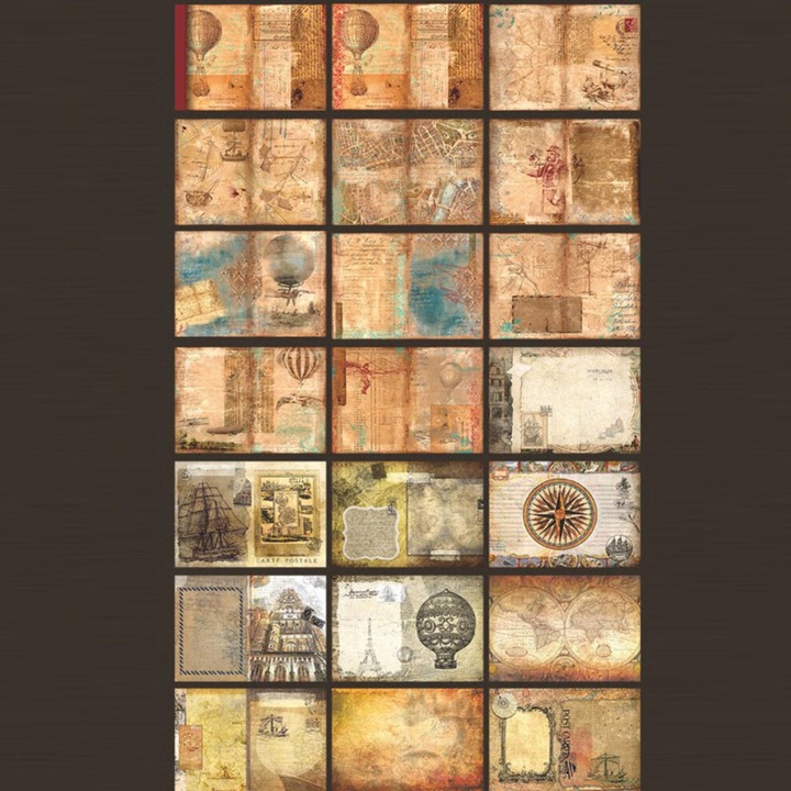 Hartie scrapbooking vintage 40 foi A4 multicolor