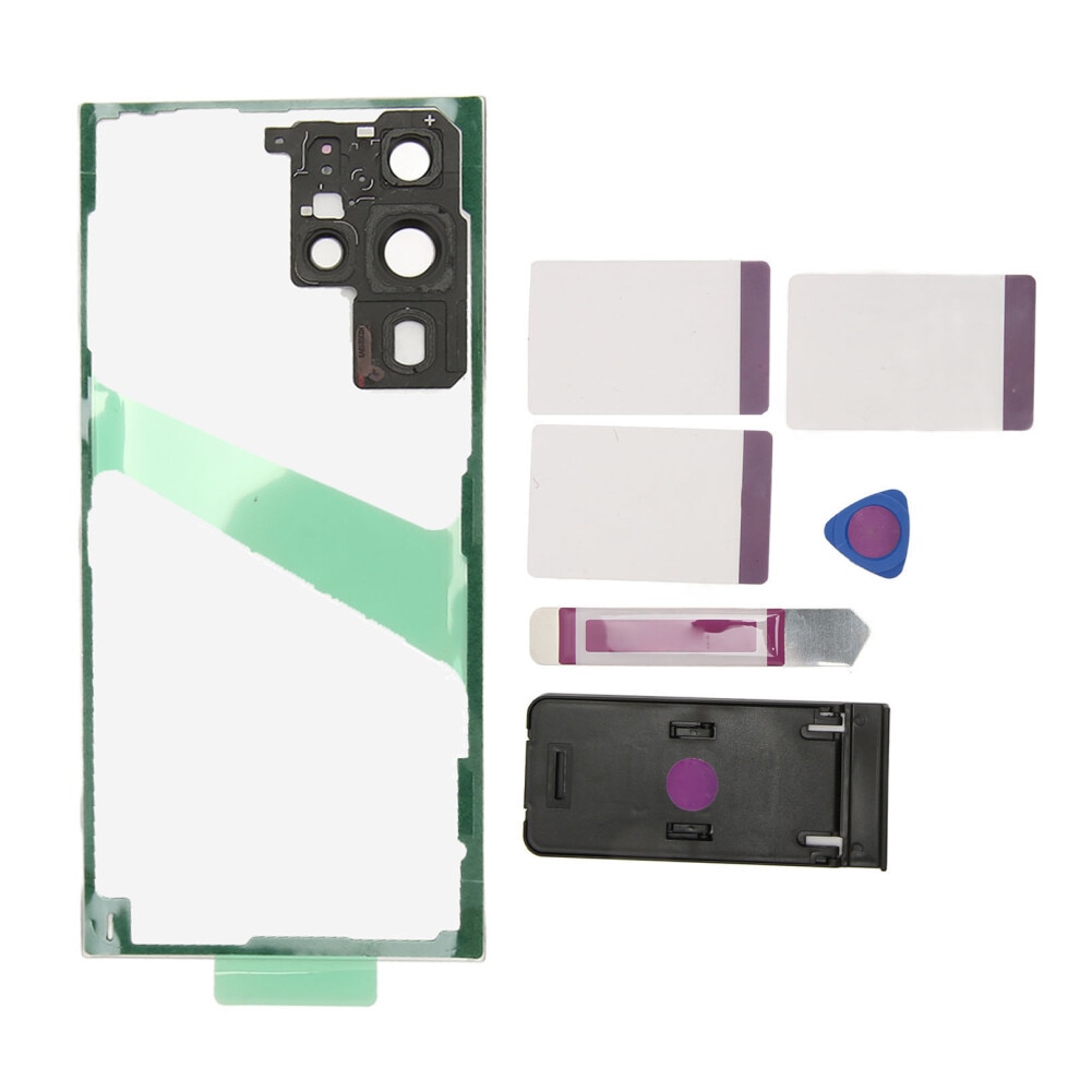 Capac spate sticla pentru Galaxy S22 Ultra negru 114g set reparare