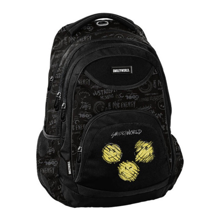 BeUniq hátizsák, iskolatáska - 3 rekeszes - Smiley - 3 Icons (SM26LB-2708)