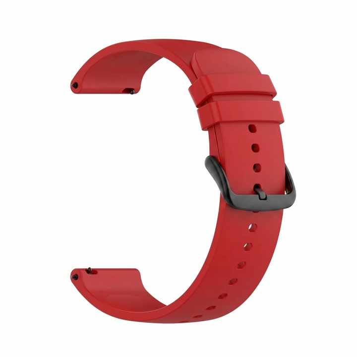Szilikon szíj Huawei Watch GT2 / GT3 42mm, Samsung Galaxy Watch 4 / 5 / 6 / 7 / FE, Garmin Forerunner 165 / 245 / 55 / 645, Venu / SQ, Vivoactive 3 / 5 / Music, Amazfit Bip, GTR 42mm, GTS 2 / 3 / 4 / Mini, BEST ACCESSORIES, 20mm, piros