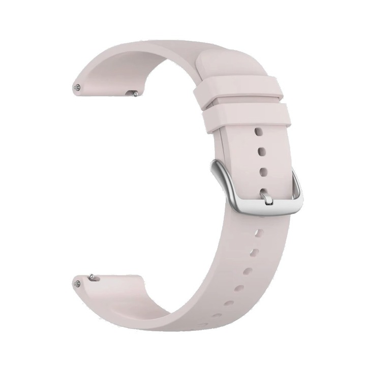 Curea din silicon pentru Huawei Watch GT2 / GT3 42mm, Samsung Galaxy Watch 4 / 5 / 6 / 7 / FE, Garmin Forerunner 165 / 245 / 55 / 645, Venu / SQ, Vivoactive 3 / 5 / Music, Amazfit Bip, GTR 42mm, GTS 2 / 3 / 4 / Mini, BEST ACCESSORIES, 20mm, roz