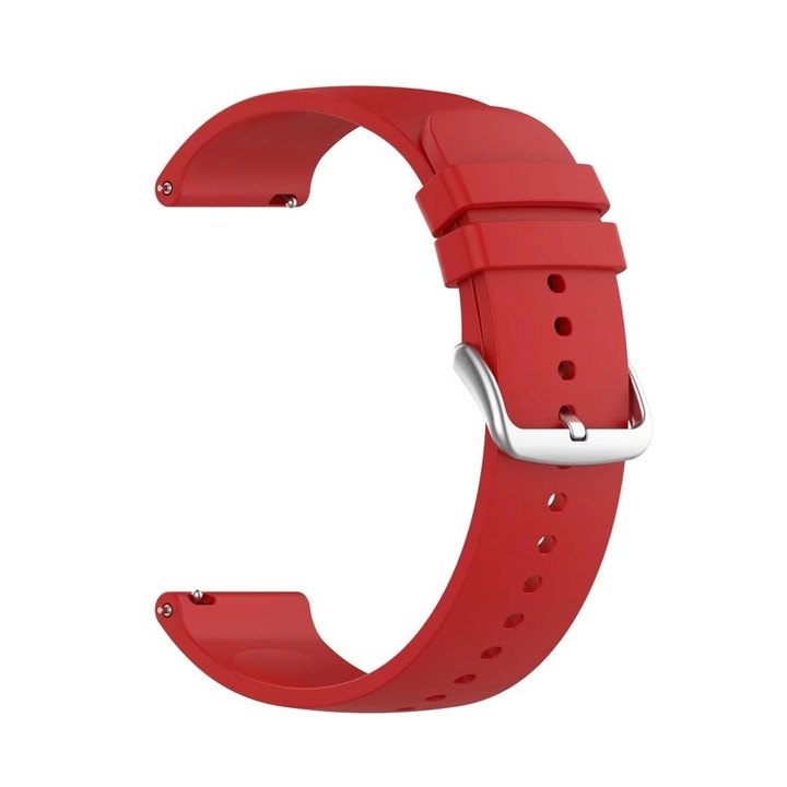 Szilikon szíj Huawei Watch GT2 / GT3 42mm, Samsung Galaxy Watch 4 / 5 / 6 / 7 / FE, Garmin Forerunner 165 / 245 / 55 / 645, Venu / SQ, Vivoactive 3 / 5 / Music, Amazfit Bip, GTR 42mm, GTS 2 / 3 / 4 / Mini, BEST ACCESSORIES, 20mm, piros