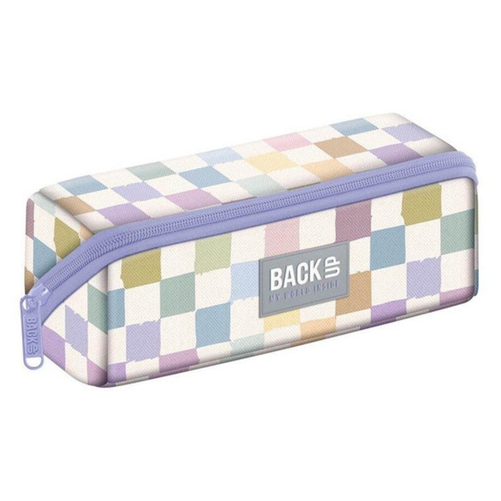 BackUp egyterű tolltartó - Pasztell kockák (PB8K01)