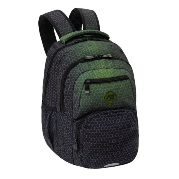 Hexagon Green Ombre ergonomikus iskolatáska, hátizsák - 3 rekeszes - 44 cm - Astrabag (502026037)