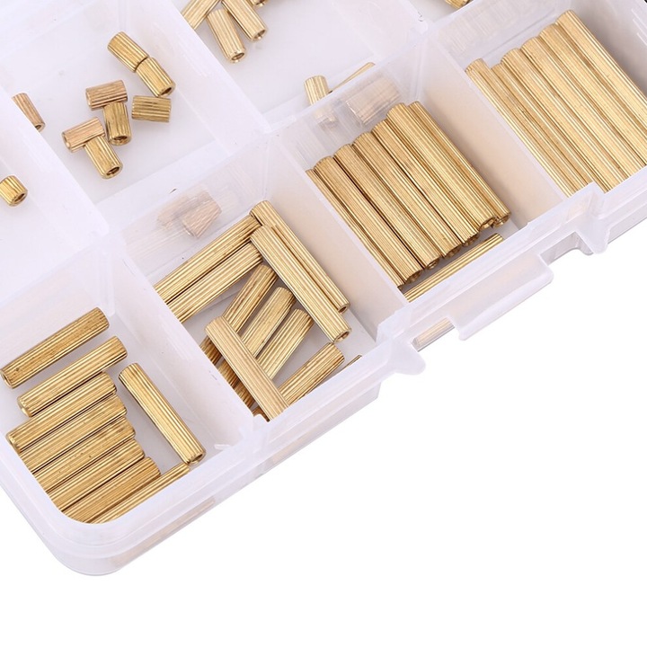 Set distantiere alama M2 filet interior, suruburi, 12.5x6.3x2.3cm, galben