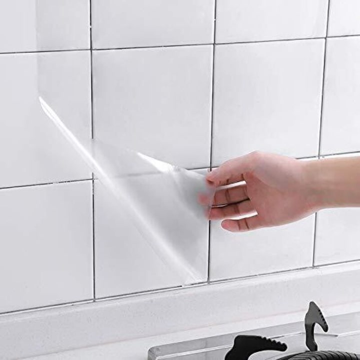 Tapet transparent rezistent la ulei, 60x300cm, autocolant pentru bucatarie