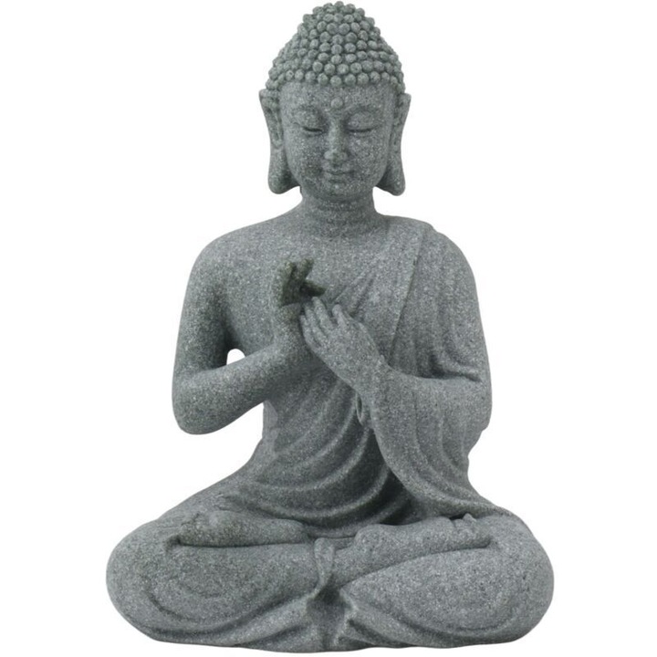 Zöld kő Buddha szobor, meditációs dekoráció, 10.6oz