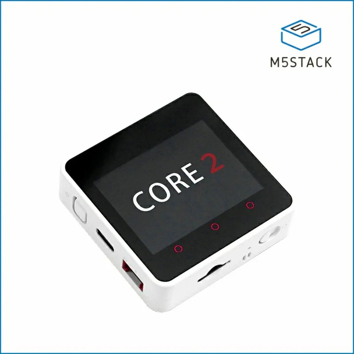 M5Stack Core2 ESP32 IoT Fejlesztő Kit Gen.2, 2" IPS Érintőképernyő, Wi-Fi + BLE, Mikrofon, Hangszóró, 6 Tengelyes IMU, 1 ID Protect